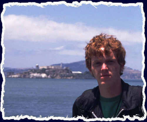 Chris Gabrielsen before his previous home - Alcatraz, San Francisco, California - Summer 2000