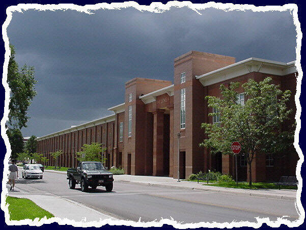 The NAU library on a stormy day
