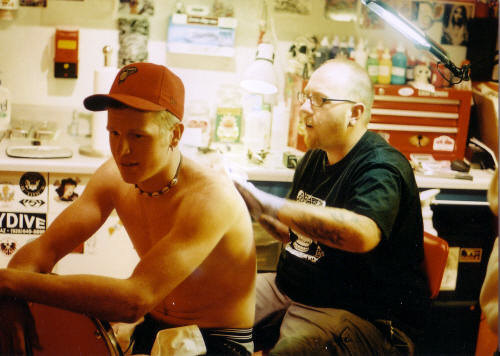 Spidey (Brian's nickname) not affected too much from this part of the tatoo process