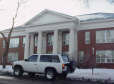 The truck in front of another old building at Northern Arizona University