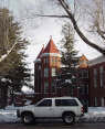 My 4X4 truck in front of one of the oldest buildings at Northern Arizona University - "Old Main, circa 1880," North end of campus